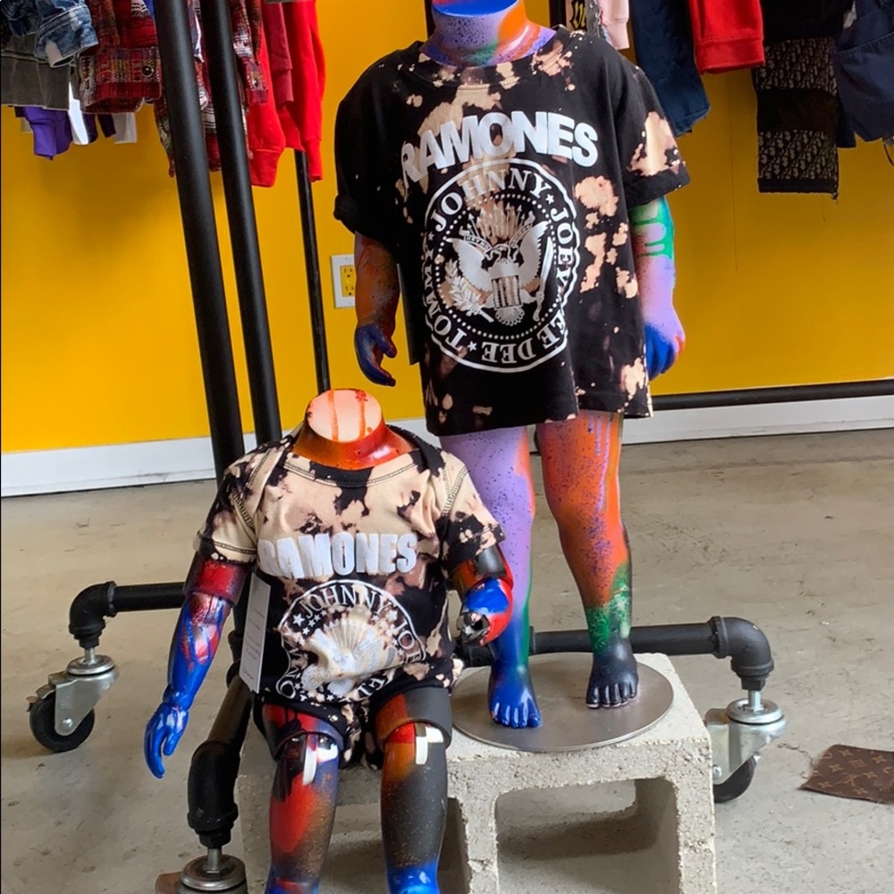 Baby custom ram ones onesie and ramones tee shirt